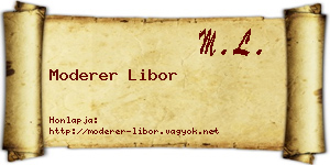 Moderer Libor névjegykártya